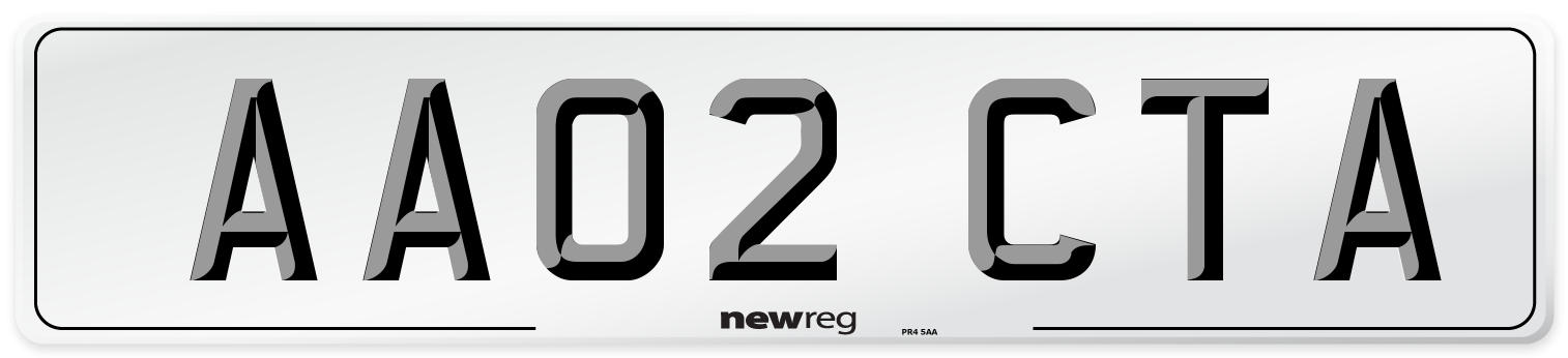 AA02 CTA Number Plate from New Reg